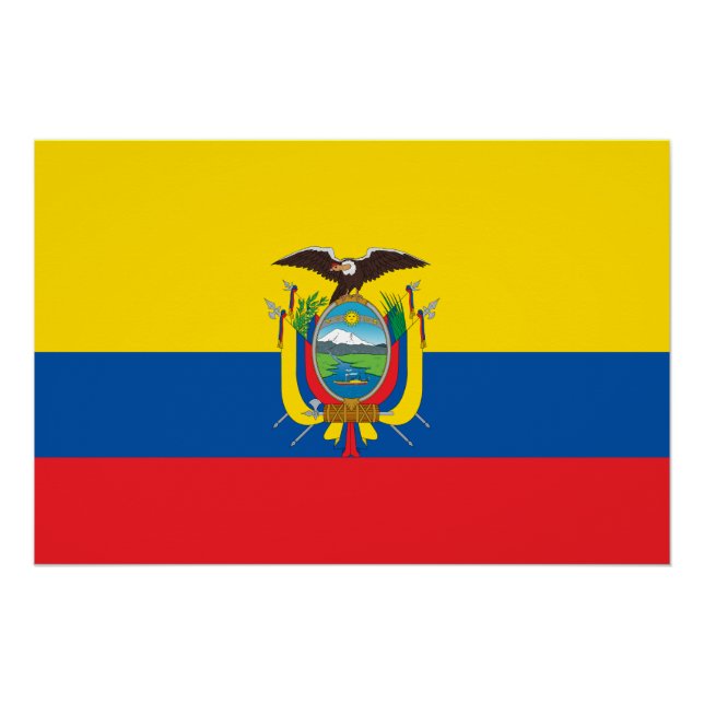 Póster Bandeira do Equador (Frente)