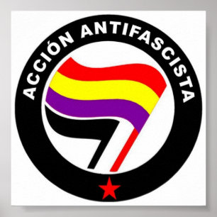 Poster Bandeira do espanhol de Acción Antifascista