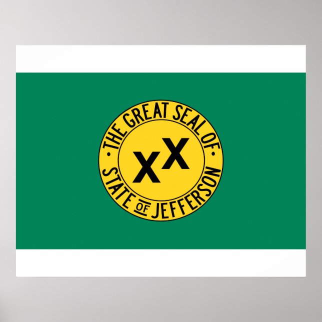 Poster Bandeira do Estado americano proposto de Jefferson (Frente)