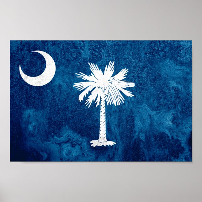 Poster Bandeira do Estado da Carolina do Sul (Frente)