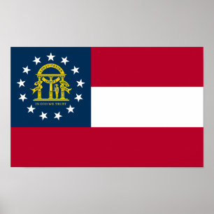 Poster Bandeira do Estado da Geórgia