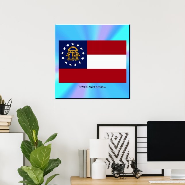 Póster Bandeira do Estado da Geórgia (Escritório em casa)