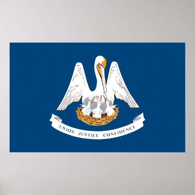 Poster Bandeira do Estado da Louisiana (Frente)