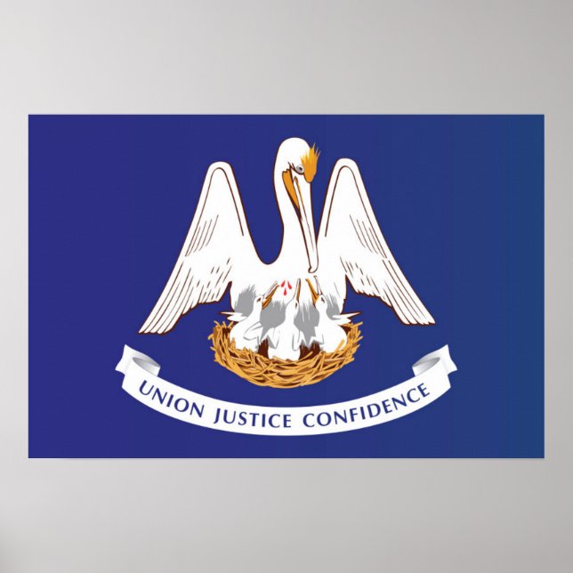 Poster Bandeira do Estado da Louisiana, EUA (Frente)