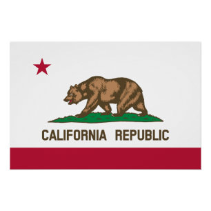 Póster Bandeira do Estado da República da Califórnia
