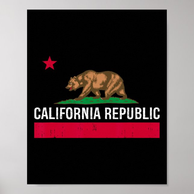 Poster Bandeira do Estado da República da Califórnia (Frente)