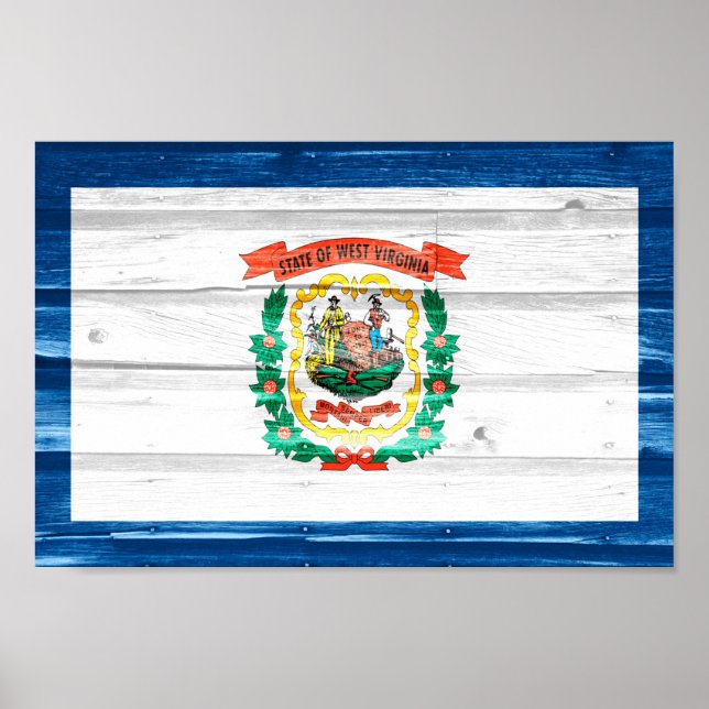 Poster Bandeira do Estado da Virgínia Ocidental (Frente)