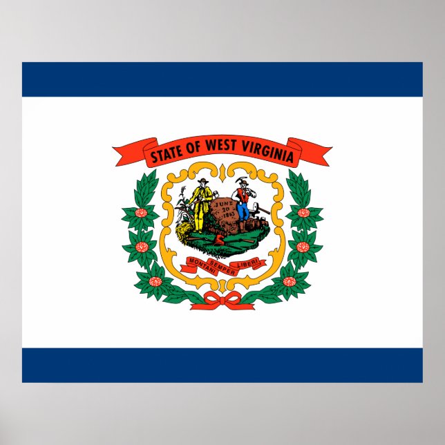 Poster Bandeira do Estado da Virgínia Ocidental (Frente)