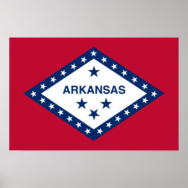 Poster Bandeira do estado de Arkansas (Frente)