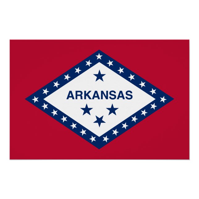 Póster Bandeira do estado de Arkansas (Frente)