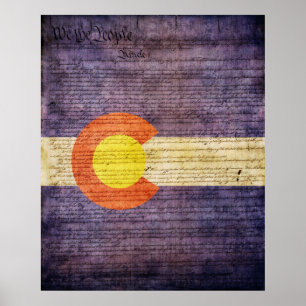 Póster Bandeira do estado de Colorado