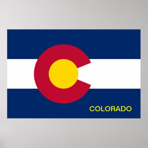 Póster Bandeira do estado de Colorado