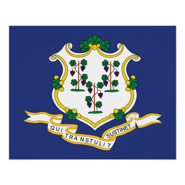 Póster Bandeira do estado de Connecticut (Frente)
