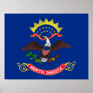 Poster Bandeira do Estado de Dakota do Norte