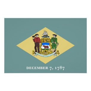 Póster Bandeira do estado de Delaware