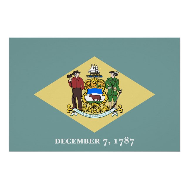 Póster Bandeira do estado de Delaware (Frente)