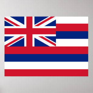 Póster Bandeira do estado de Havaí