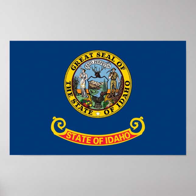 Poster Bandeira do Estado de Idaho (Frente)