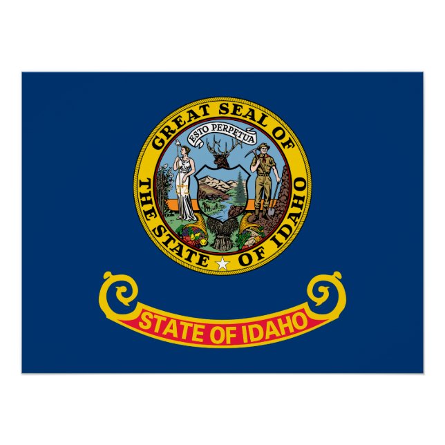 Póster Bandeira do Estado de Idaho (Frente)