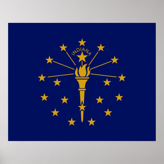 Poster Bandeira do Estado de Indiana (Frente)