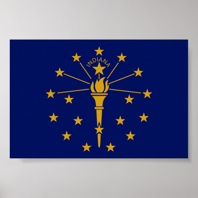 Poster Bandeira do Estado de Indiana (Frente)