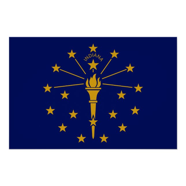 Póster Bandeira do Estado de Indiana (Frente)