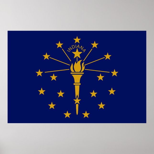 Poster Bandeira do Estado de Indiana (Frente)