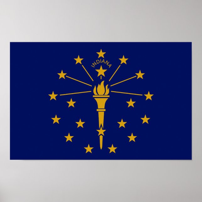Poster Bandeira do Estado de Indiana (Frente)