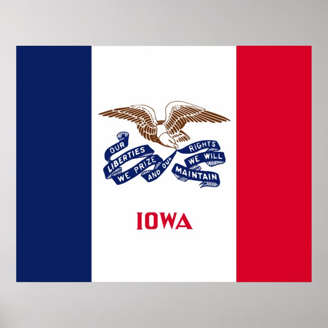 Poster Bandeira do Estado de Iowa (Frente)