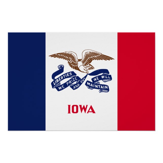 Póster Bandeira do Estado de Iowa (Frente)