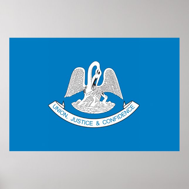 Póster Bandeira do Estado de Louisiana (Frente)