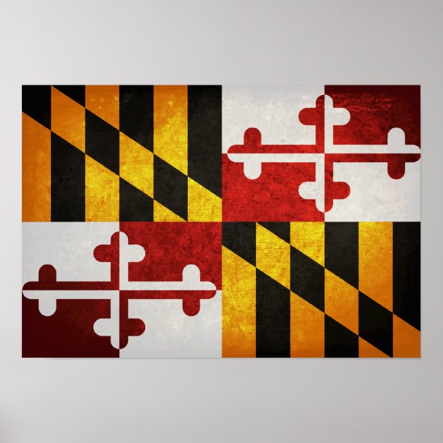 Póster Bandeira do Estado de Maryland (Frente)