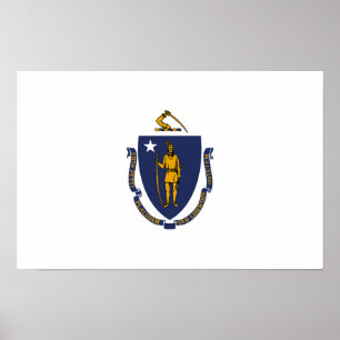Poster Bandeira do estado de Massachusetts