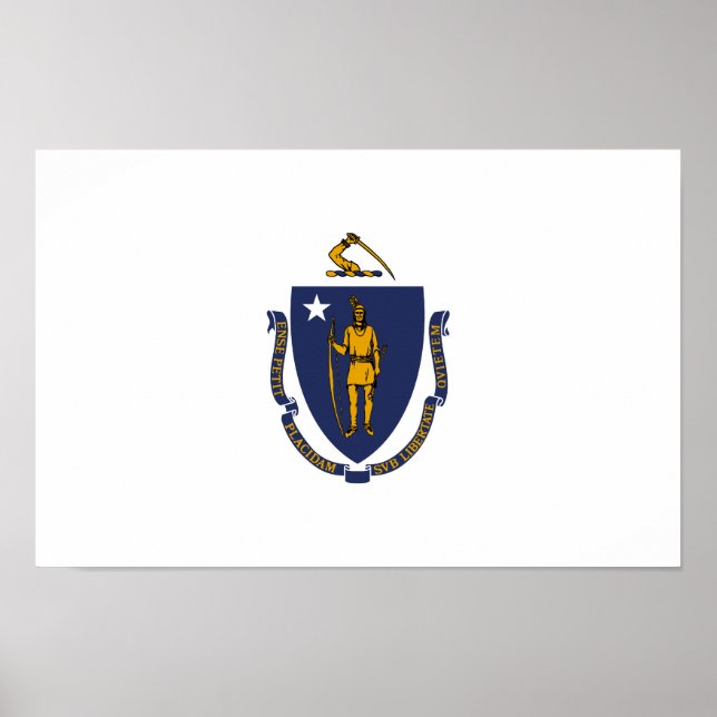 Poster Bandeira do Estado de Massachusetts (Frente)