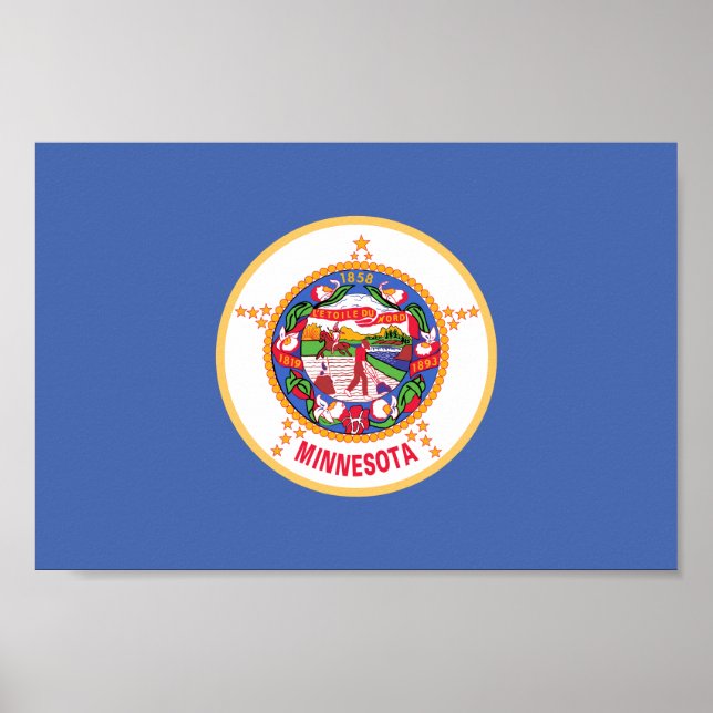Poster Bandeira do Estado de Minnesota (Frente)