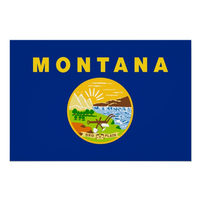 Póster Bandeira do Estado de Montana (Frente)