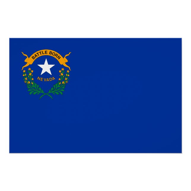 Póster Bandeira do Estado de Nevada (Frente)