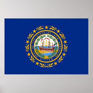 Poster Bandeira do Estado de New Hampshire