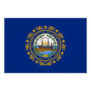 Póster Bandeira do Estado de New Hampshire