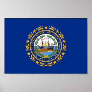 Poster Bandeira do Estado de New Hampshire