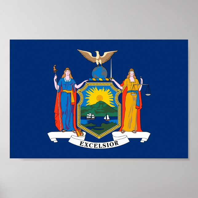 Poster Bandeira do Estado de Nova York (Frente)