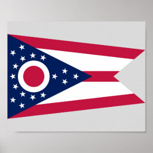 Poster Bandeira do Estado de Ohio