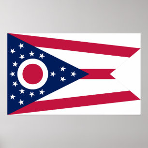 Poster Bandeira do Estado de Ohio