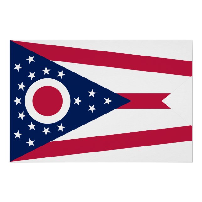 Póster Bandeira do Estado de Ohio (Frente)