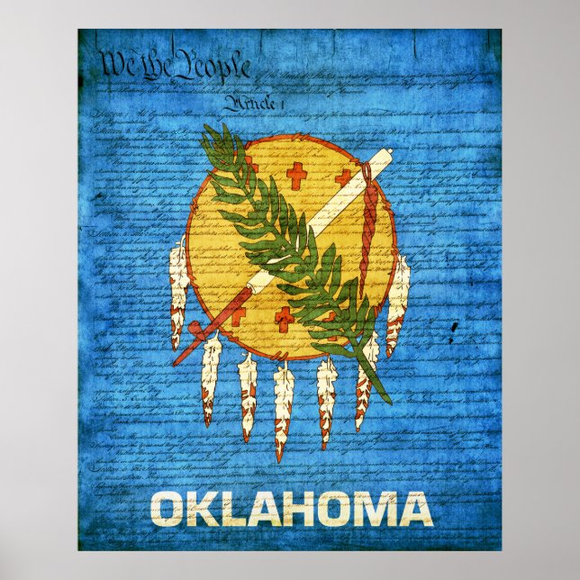 Póster Bandeira do Estado de Oklahoma (Frente)