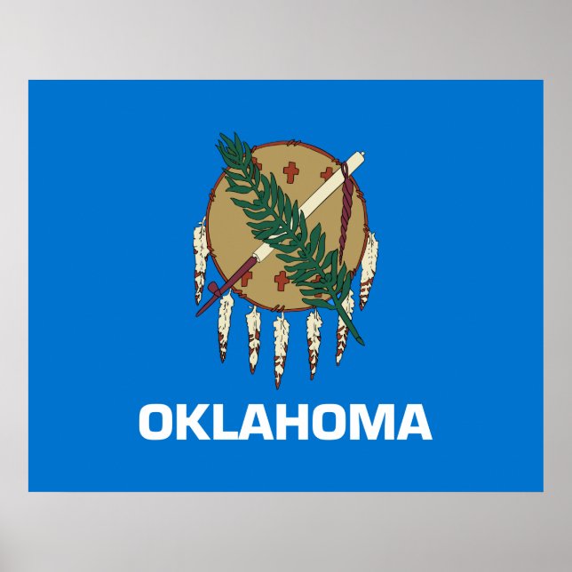 Poster Bandeira do Estado de Oklahoma (Frente)