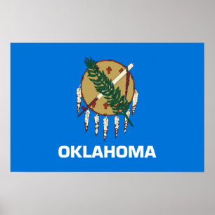 Poster Bandeira do Estado de Oklahoma, EUA