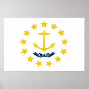 Poster Bandeira do Estado de Rhode Island, EUA