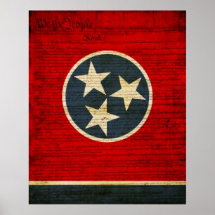 Poster Bandeira do estado de Tennessee