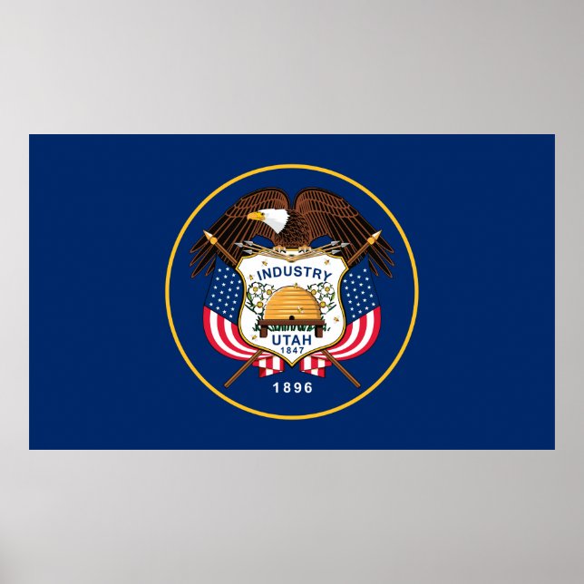 Poster Bandeira do Estado de Utah (Frente)